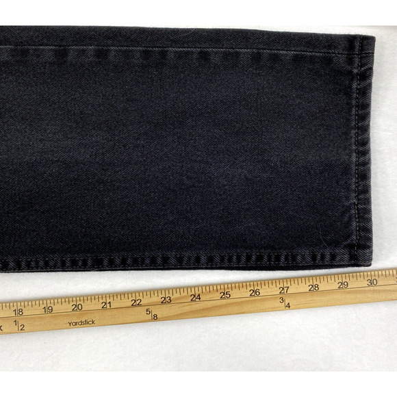 Levis 505 Jeans Mens 35 x 30 Black Denim Straight Casual Cowboy - Picture 9 of 11